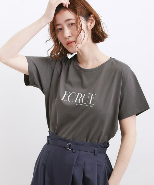 grove / グローブ Tシャツ | 【遮熱/吸水速乾/接触冷感/UVカット】ベーシックロゴTシャツ(チャコールグレー(013))