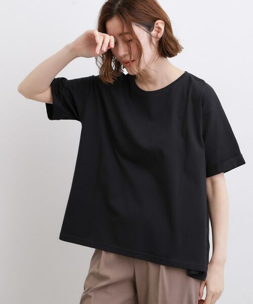 grove / グローブ Tシャツ | 【遮熱/吸水速乾/接触冷感/UVカット】フレアシルエットTシャツ(ブラック(019))