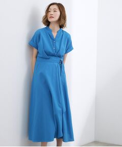 grove / グローブ ロング・マキシ丈ワンピース | ラップ風タックサッカーワンピース