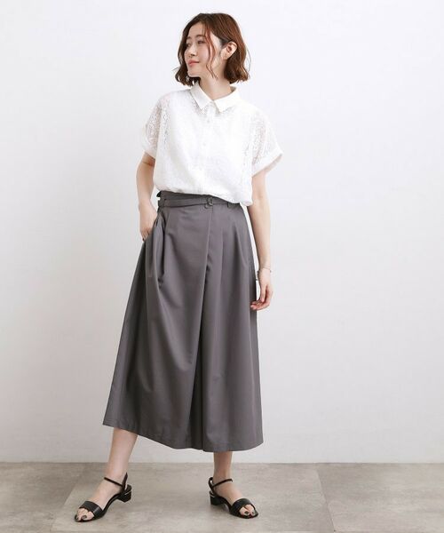 grove / グローブ ショート・ハーフ・半端丈パンツ | 【洗える・体型カバー】軽やかすっきり見えキュロットパンツ | 詳細3