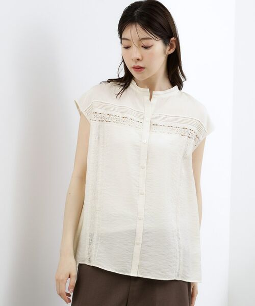 grove / グローブ シャツ・ブラウス | レース刺しゅうフレンチスリーブブラウス | 詳細1