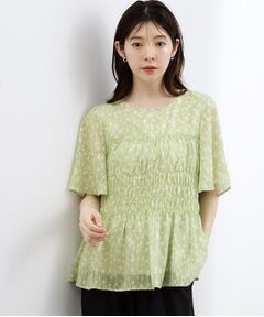 grove / グローブ シャツ・ブラウス | 花柄シャーリングブラウス