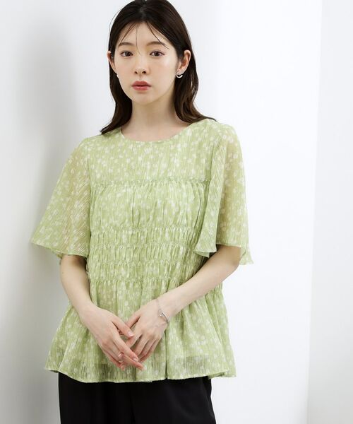 grove / グローブ シャツ・ブラウス | 花柄シャーリングブラウス | 詳細10