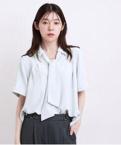 grove / グローブ シャツ・ブラウス | 半袖になって再登場！【洗える】チャーム付きマルチWAYボウタイブラウス