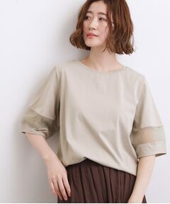 grove / グローブ Tシャツ | 【吸水速乾・UVカット・接触冷感・マシンウォッシャブル】シアードッキングランタンスリーブTシャツ