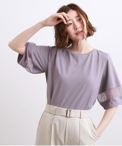 grove / グローブ Tシャツ | 【吸水速乾・UVカット・接触冷感・マシンウォッシャブル】シアードッキングランタンスリーブTシャツ