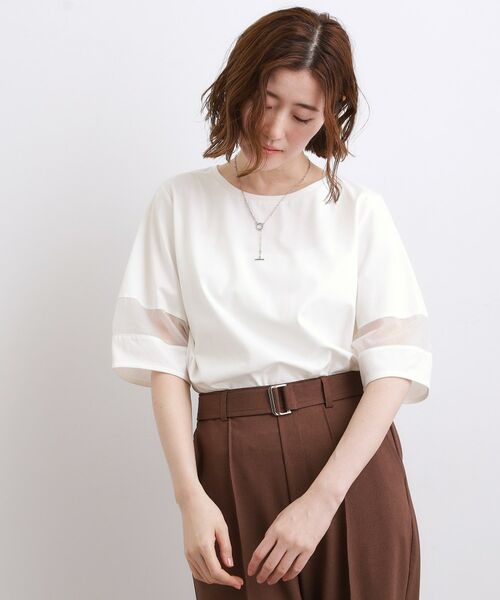 grove / グローブ Tシャツ | 【吸水速乾・UVカット・接触冷感・マシンウォッシャブル】シアードッキングランタンスリーブTシャツ | 詳細1