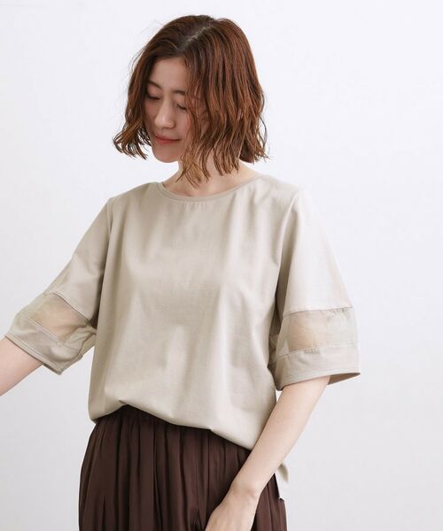grove / グローブ Tシャツ | 【吸水速乾・UVカット・接触冷感・マシンウォッシャブル】シアードッキングランタンスリーブTシャツ | 詳細10