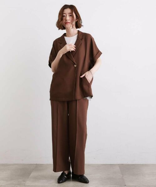grove / グローブ パンツ | 【洗濯機OK・遮熱・ひんやり/SETUP可】シワになりにくい、ベルト付ワイドパンツ | 詳細18