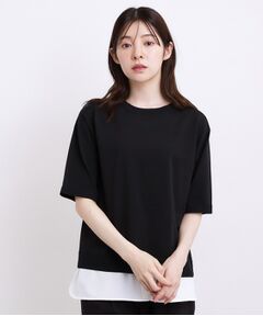 grove / グローブ ニット・セーター | 【冷感・毛玉になりにくい】ひんやりコットンブレンドクルーニットT
