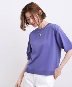 grove / グローブ ニット・セーター | 【冷感・毛玉になりにくい】ひんやりコットンブレンドクルーニットT