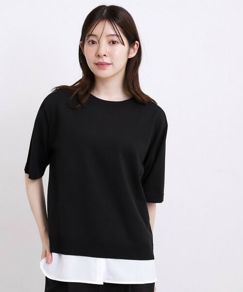 grove / グローブ ニット・セーター | 【冷感・毛玉になりにくい】ひんやりコットンブレンドクルーニットT | 詳細5