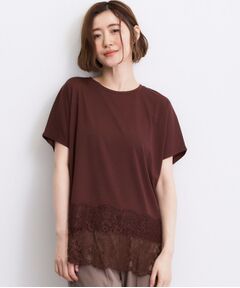 grove / グローブ カットソー | 【持続冷感】ひんやりポンチシリーズ／裾レースドルマンカットソー