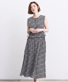grove / グローブ ロング・マキシ丈ワンピース | 【低身長さんも選べる着丈・洗濯機◎】花柄ウエストシャーリングワンピース