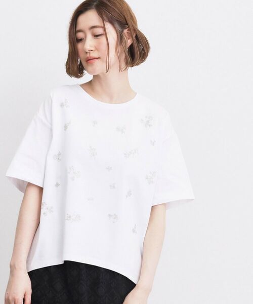 grove / グローブ カットソー | フラワーモチーフスパンコールTシャツ | 詳細1