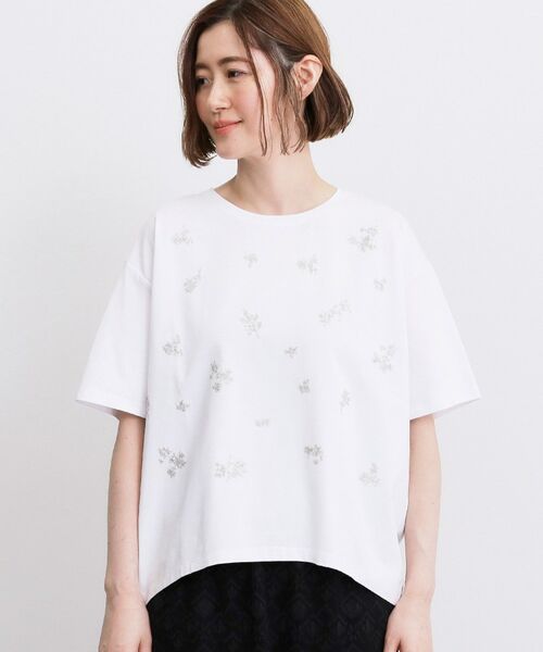grove / グローブ カットソー | フラワーモチーフスパンコールTシャツ | 詳細13