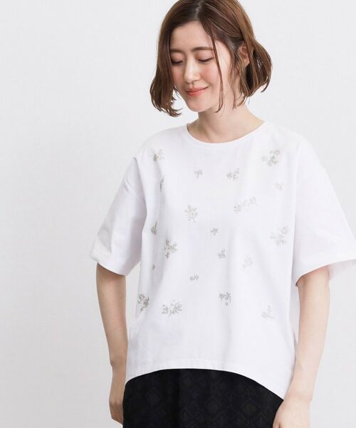 grove / グローブ カットソー | フラワーモチーフスパンコールTシャツ | 詳細2