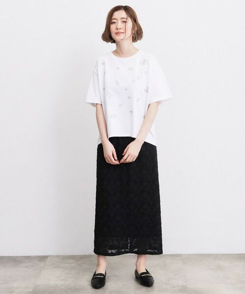 grove / グローブ カットソー | フラワーモチーフスパンコールTシャツ | 詳細3