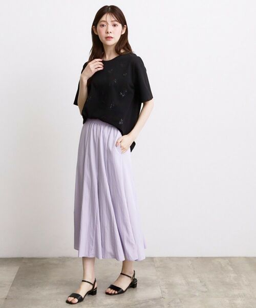 grove / グローブ カットソー | フラワーモチーフスパンコールTシャツ | 詳細7