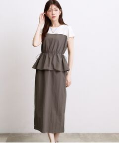 grove / グローブ ロング・マキシ丈ワンピース | 【低身長さんも選べる着丈・洗濯機◎】1枚で旬顔！Tシャツドッキングドロストワンピース