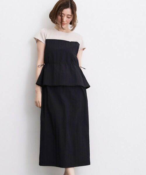 grove / グローブ ロング・マキシ丈ワンピース | 【低身長さんも選べる着丈・洗濯機◎】1枚で旬顔!Tシャツドッキングドロストワンピース | 詳細1