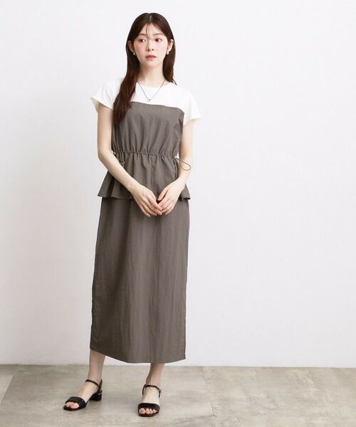 grove / グローブ ロング・マキシ丈ワンピース | 【低身長さんも選べる着丈・洗濯機◎】1枚で旬顔!Tシャツドッキングドロストワンピース | 詳細7