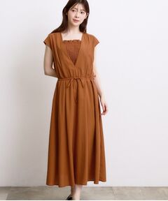 grove / グローブ ロング・マキシ丈ワンピース | シャーリングキャミレイヤードワンピース
