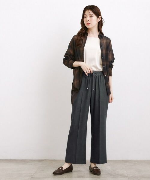 grove / グローブ パンツ | 楽ちんできれい見え デニムライクストレッチドロストパンツ | 詳細3