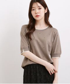 grove / グローブ ニット・セーター | ドット刺しゅうニットプルオバー