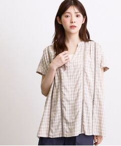 grove / グローブ シャツ・ブラウス | 【体系カバー◎】レースデザインスキッパーブラウス