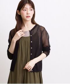 grove / グローブ カーディガン・ボレロ | 高評価！【洗える／名品】大人の透け感、シアーカーディガン