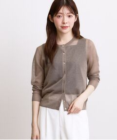 grove / グローブ カーディガン・ボレロ | 高評価！【洗える／名品】大人の透け感、シアーカーディガン