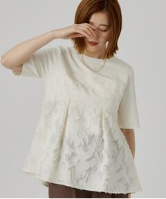 grove / グローブ カットソー | ジャカードドッキングカットソー