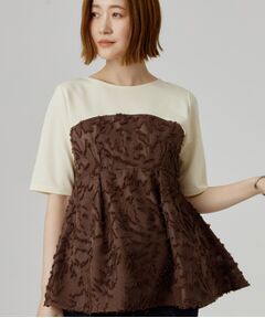 grove / グローブ カットソー | ジャカードドッキングカットソー