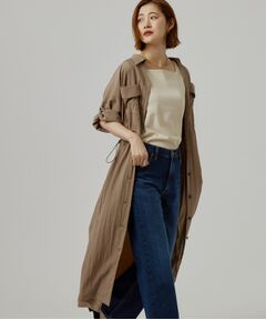 grove / グローブ ロング・マキシ丈ワンピース | ウエストドロストシャツワンピース