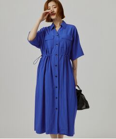 grove / グローブ ロング・マキシ丈ワンピース | ウエストドロストシャツワンピース