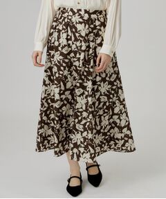 grove / グローブ ロング・マキシ丈スカート | バイカラーフラワーフレアスカート