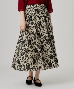 grove / グローブ ロング・マキシ丈スカート | バイカラーフラワーフレアスカート