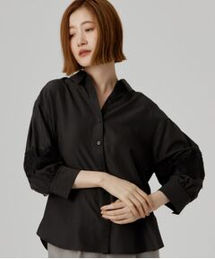 grove / グローブ シャツ・ブラウス | レースボリュームスリーブシャツ