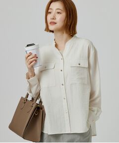 grove / グローブ シャツ・ブラウス | ワークポケット付スキッパーシャツ