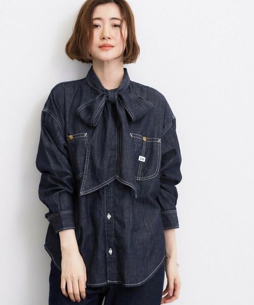 grove / グローブ シャツ・ブラウス | 【Lee×grove別注】DENIM BOWTIE SHIRTS（ネイビー(094)）