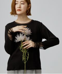 grove / グローブ カットソー | チュールドッキングテレコカットソー