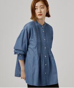grove / グローブ シャツ・ブラウス | ピンタックデニムダンガリーブラウス
