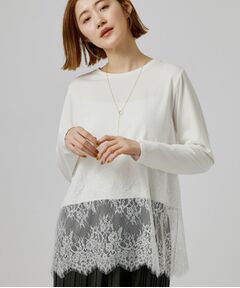 grove / グローブ カットソー | 裾レースドッキングカットソー
