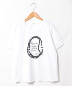 スーピマコットンポンチ フロントプリントTシャツ