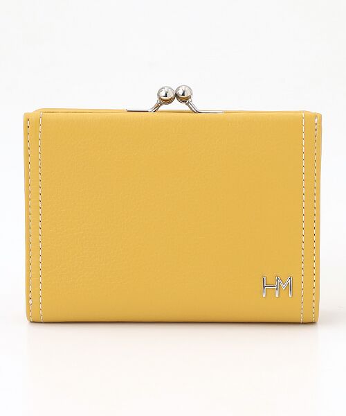 色: イエローハナエモリ 財布 二つ折り 口金 シェナ HMP272