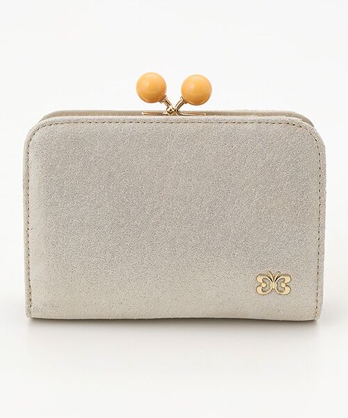 HANAE MORI/ハナエモリ ツインドロップ 口金二つ折り財布 アイボリー フリー HANAE MORI/ハナエモリ ツインドロップ 口金二つ折り財布 アイボリー フリー