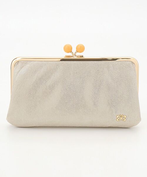 HANAE MORI/ハナエモリ ツインドロップ 口金長財布 アイボリー フリー HANAE MORI/ハナエモリ ツインドロップ 口金長財布 アイボリー フリー