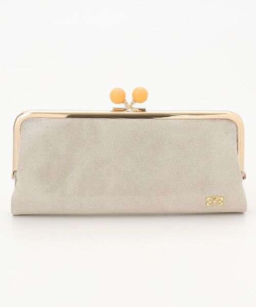 HANAE MORI/ハナエモリ ツインドロップ 口金長財布 アイボリー フリー HANAE MORI/ハナエモリ ツインドロップ 口金長財布 アイボリー フリー