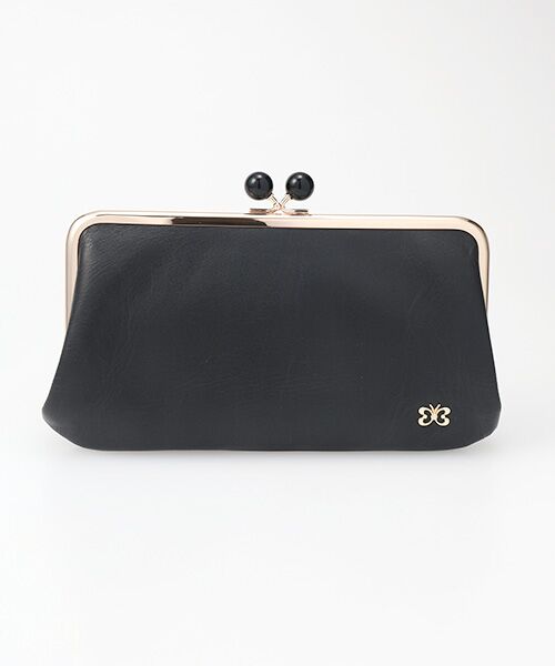 HANAE MORI/ハナエモリ ツインドロップ 口金長財布 ブラック フリー HANAE MORI/ハナエモリ ツインドロップ 口金長財布 ブラック フリー